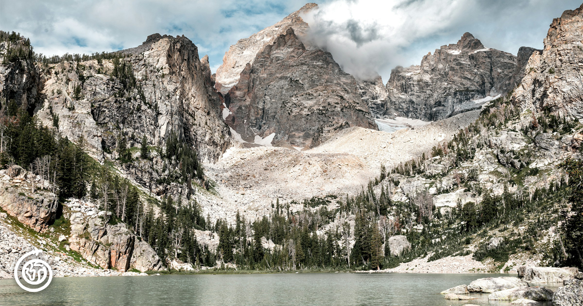 Grand Teton right above Delta Lake Wyoming